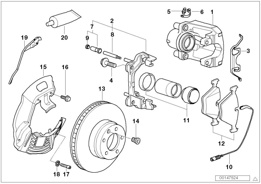 Diagram Front brake pad wear sensor for your 2013 BMW