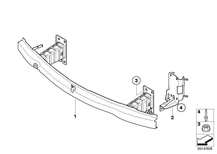 Diagram Carrier, front for your 2004 BMW 645Ci Convertible  