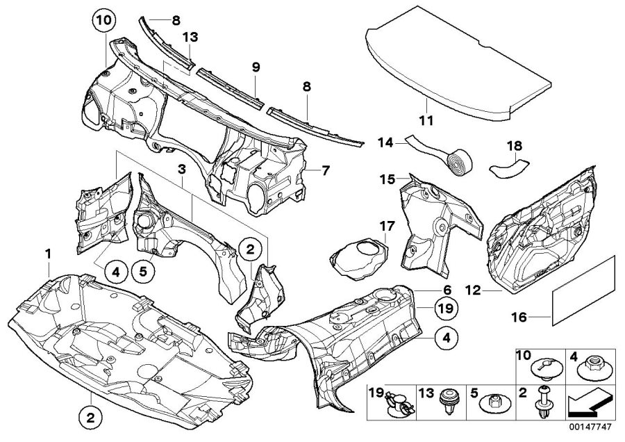 Diagram Sound insulating front for your 2017 BMW M4 GTS   