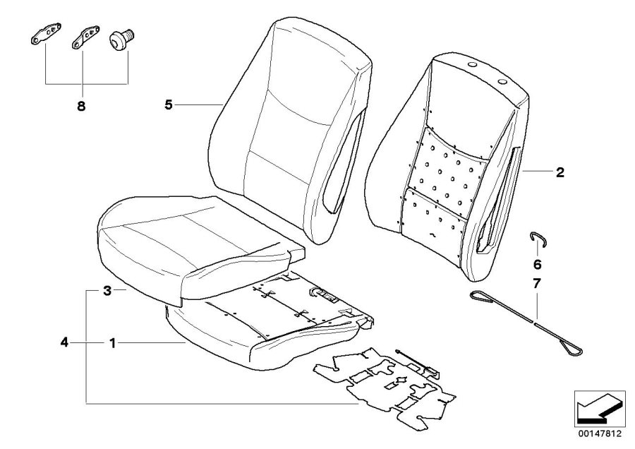 Diagram Seat front, upholstery & cover base seat for your 2023 BMW X3  30eX 