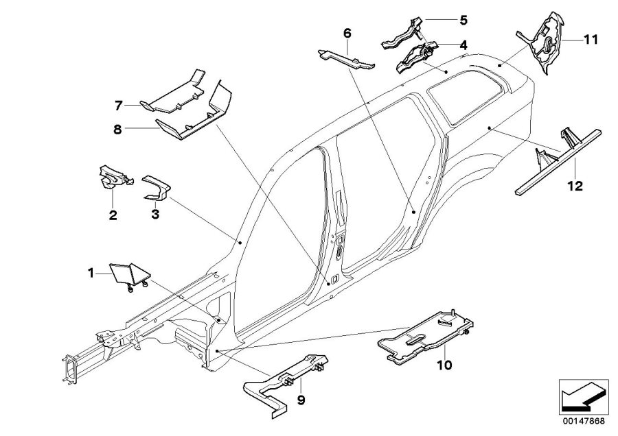 Diagram Cavity shielding, side frame for your 2013 BMW M6   