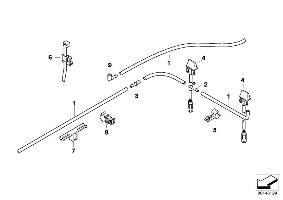 Le diagramme Pièces de dispositif de lave-glace pour votre BMW