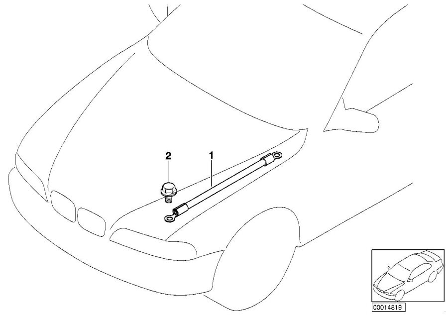 Diagram Earth strap for engine hood for your BMW X2  