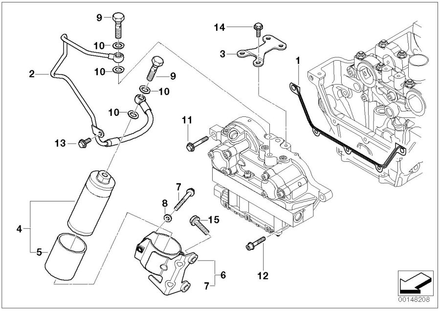 Diagram Vanos cylinder head mounting parts for your BMW