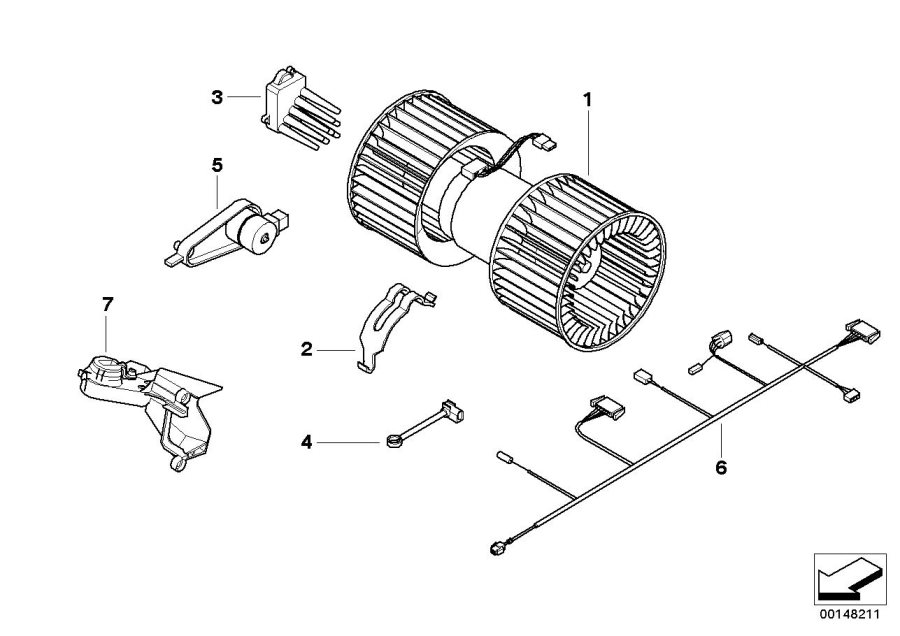 Diagram Electric parts for ac unit for your 2009 BMW X5   