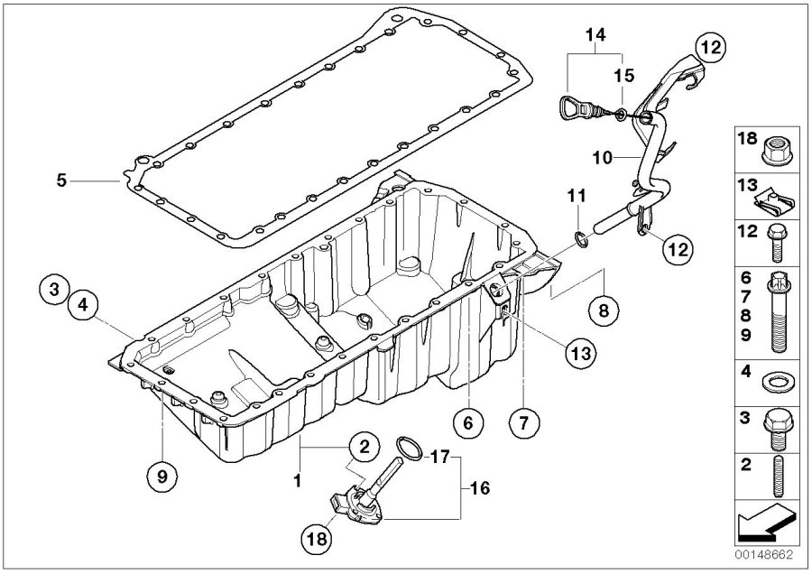 Diagram Oil PAN/OIL level indicator for your 2013 BMW 750LiX   