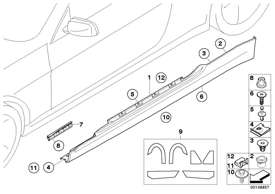 Diagram Cover door sill / wheel arch for your 2004 BMW 645Ci Convertible  