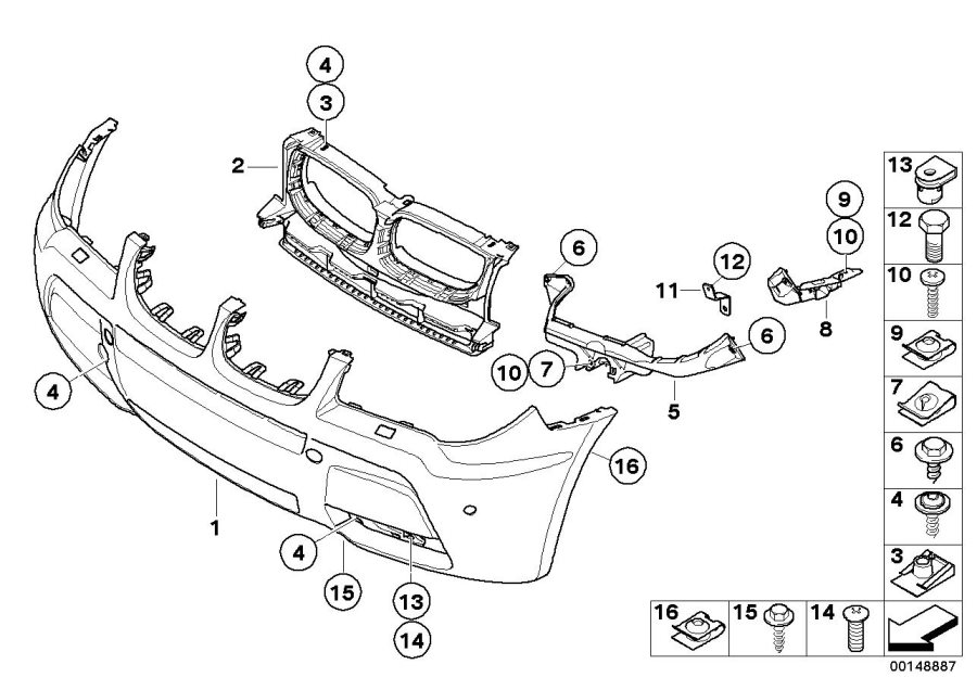 Diagram M Trim, front for your 2007 BMW M6   