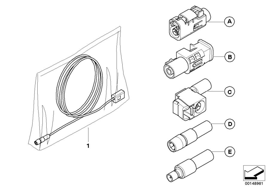 Full size assembly image of Universal aerial cable (1/1)