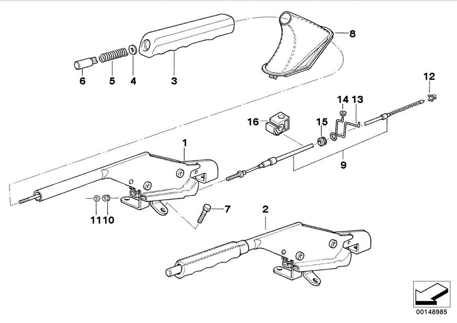 Diagram Handbrake lever for your 1998 BMW 328i Sedan Manual 