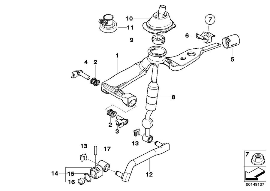 Diagram Gear shift parts,manual transm./4-wheel for your 2014 BMW 640iX   