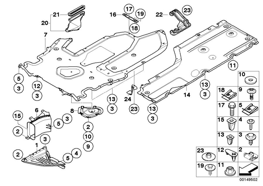 Diagram Shield,engine compartm./underfloor panel for your 2010 BMW 335is   