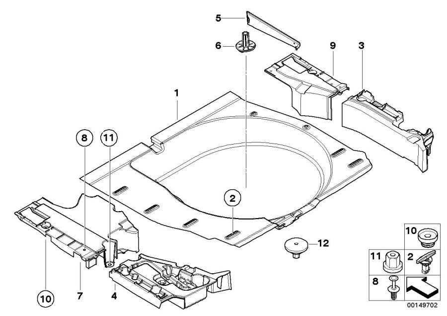 Diagram Trim panel, trunk floor for your BMW