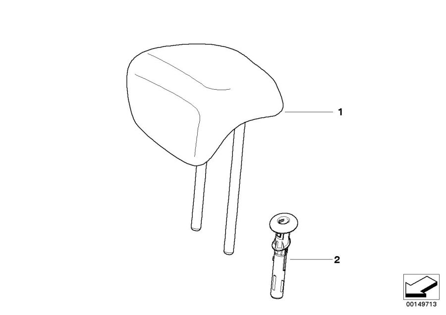 Diagram Rear seat head restraint for your BMW