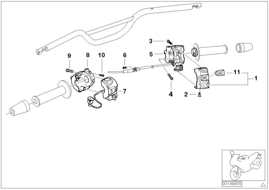 11COMBINATION SWITCH AT HANDLEBARhttps://images.simplepart.com/images/parts/BMW/fullsize/149905.jpg