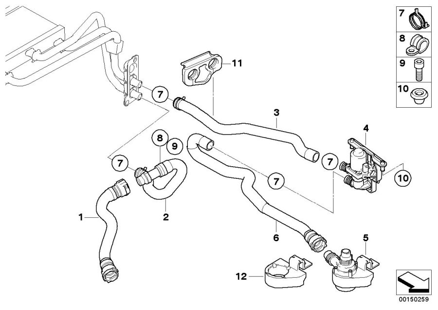 Diagram Water VALVE/WATER hose ihka Basis for your 1996 BMW