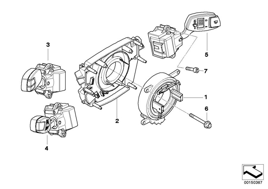 Diagram Steering column switch/control unit for your 2006 BMW M6   