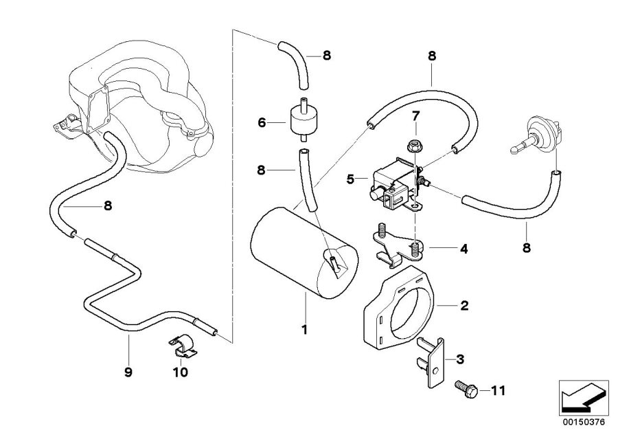 Diagram Vacuum control - vacuum tube for your BMW