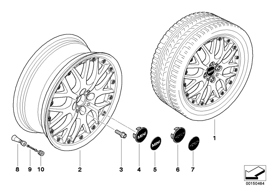 Diagram MINI LA compound wheel cross spoke 90 for your MINI