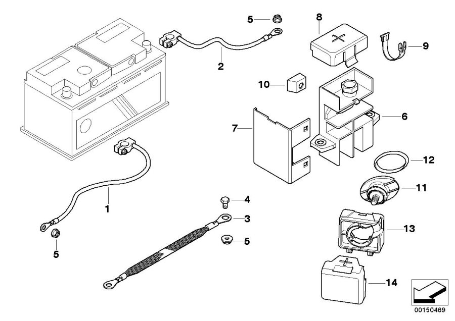 Diagram Battery cable(battery rear) for your BMW