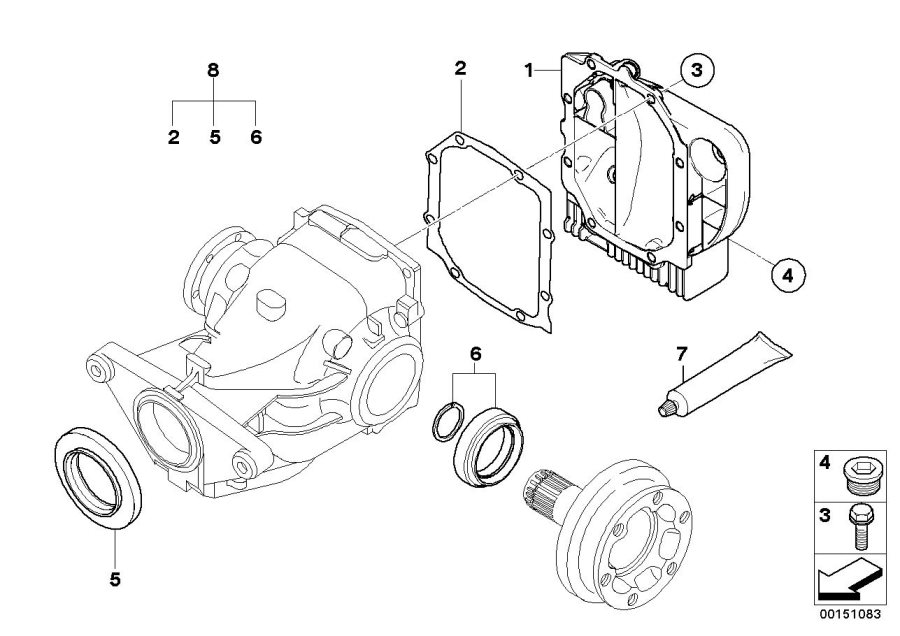 Diagram Final drive, gasket set for your BMW