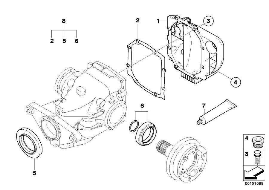 Diagram Final drive, gasket set for your 2013 BMW M6   