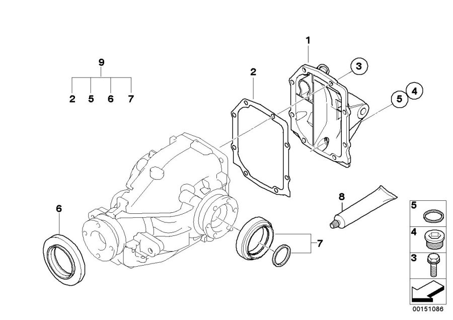 Diagram Final drive, gasket set for your 2015 BMW M6   