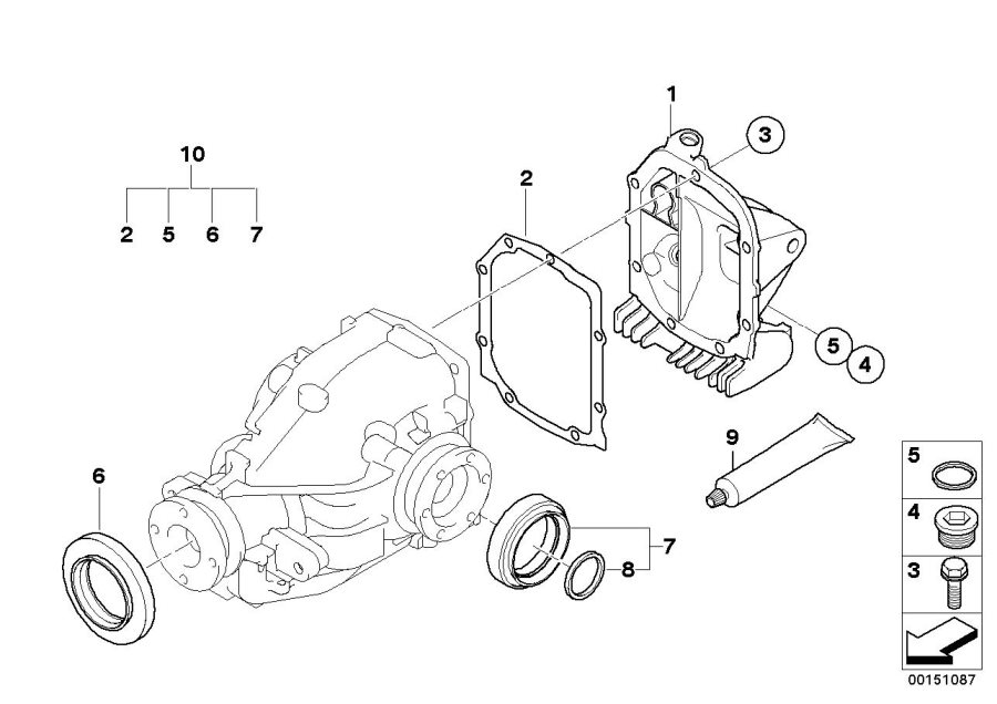 Diagram Final drive, gasket set for your 1988 BMW M6   