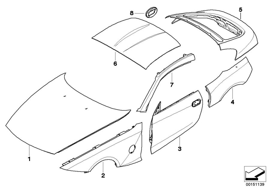 Diagram Outer panels for your BMW