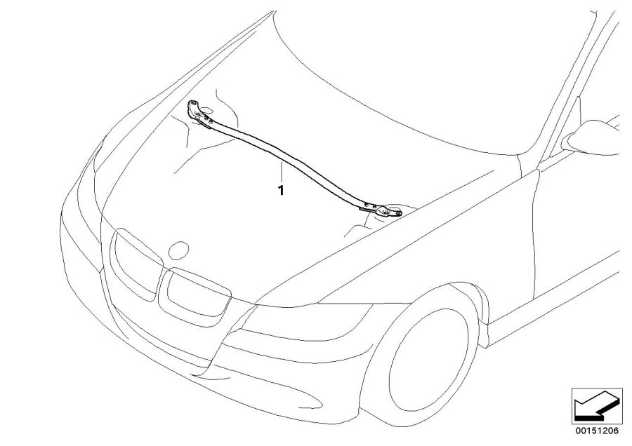 Diagram BMW Performance strut tower brace, alu for your BMW