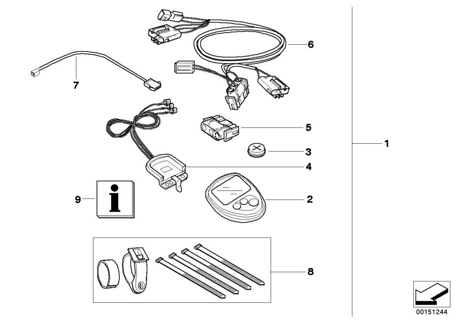 Diagram Retrofit kit, on-board computer for your 2010 BMW G650GS   