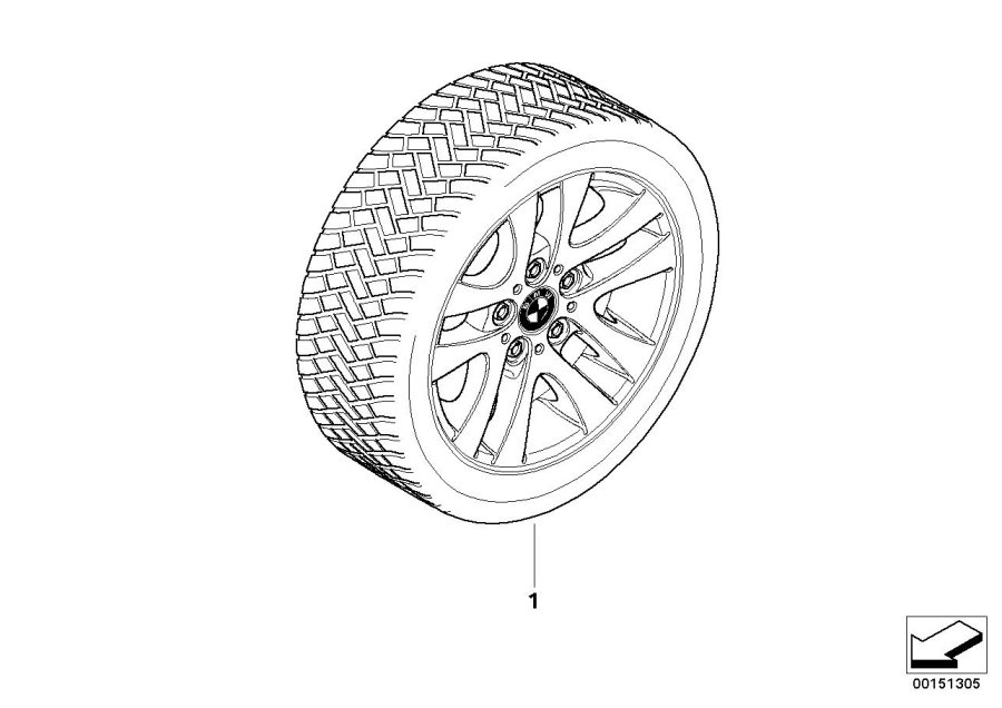 Diagram Winter wheel w.tire double sp.156 -16" for your BMW