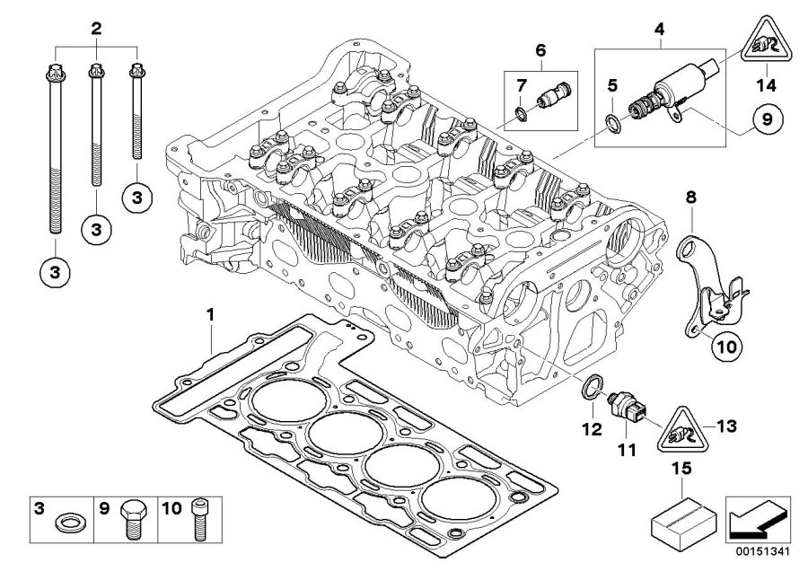 Diagram Cylinder Head Attached Parts for your MINI Convertible  