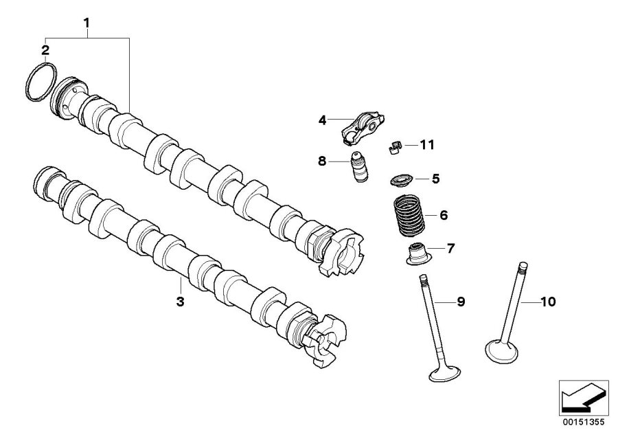 Diagram VALVE TIMING GEAR - CAMSHAFT/VALVES for your MINI