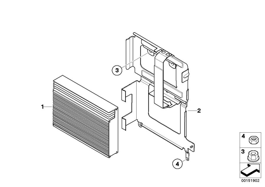 Diagram Amplifier / bracket for your BMW