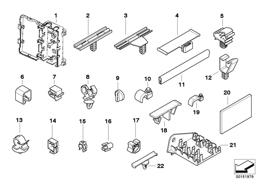 Diagram Various cable holders for your 1998 BMW Z3   