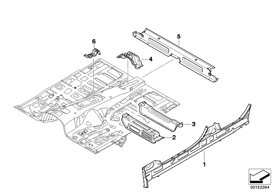 Diagram Floor parts rear interior for your BMW