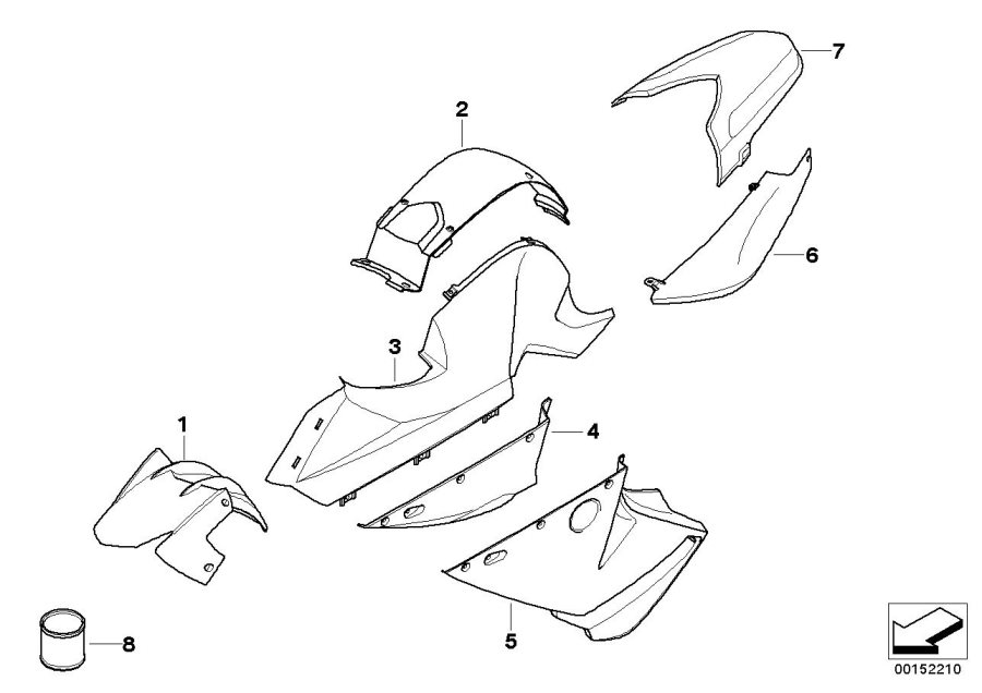 Diagram Painted parts M 743 lahar-grau for your BMW S1000RR  