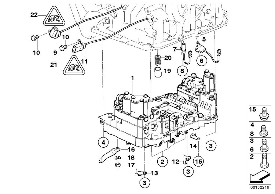 Diagram GA6F21WA control unit and mounting parts for your MINI