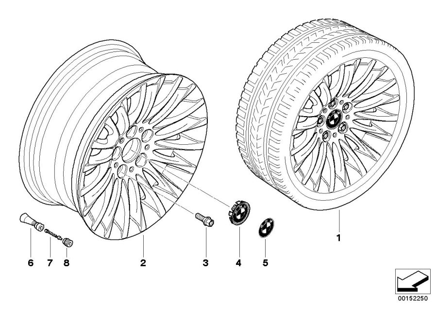 Le diagramme Jante à rayons radial (Styl. 187) pour votre BMW