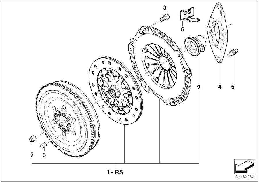 Le diagramme Embrayage/volant moteur bi-masse pour votre BMW