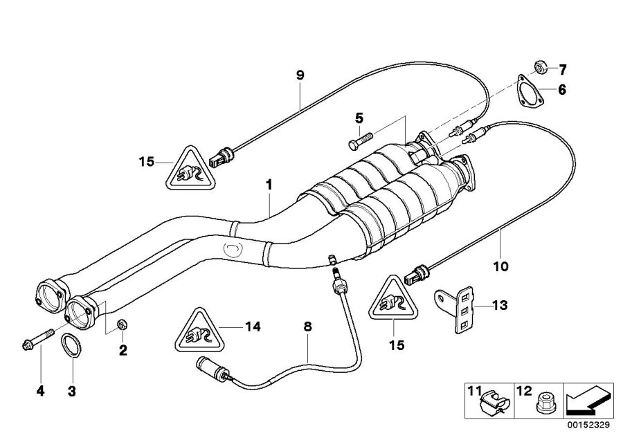 Diagram Catalytic CONVERTER/FRONT silencer for your 2009 BMW X5   
