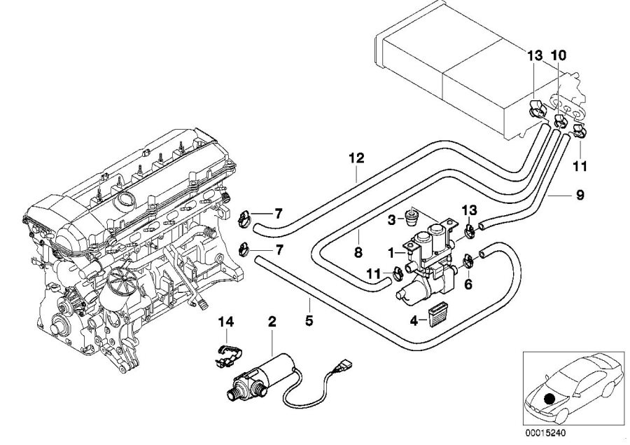 Diagram Water valve/Water hose for your BMW