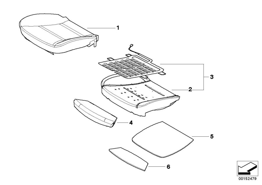 Diagram Seat, front, upholstery and cover for your 2023 BMW X3  30eX 