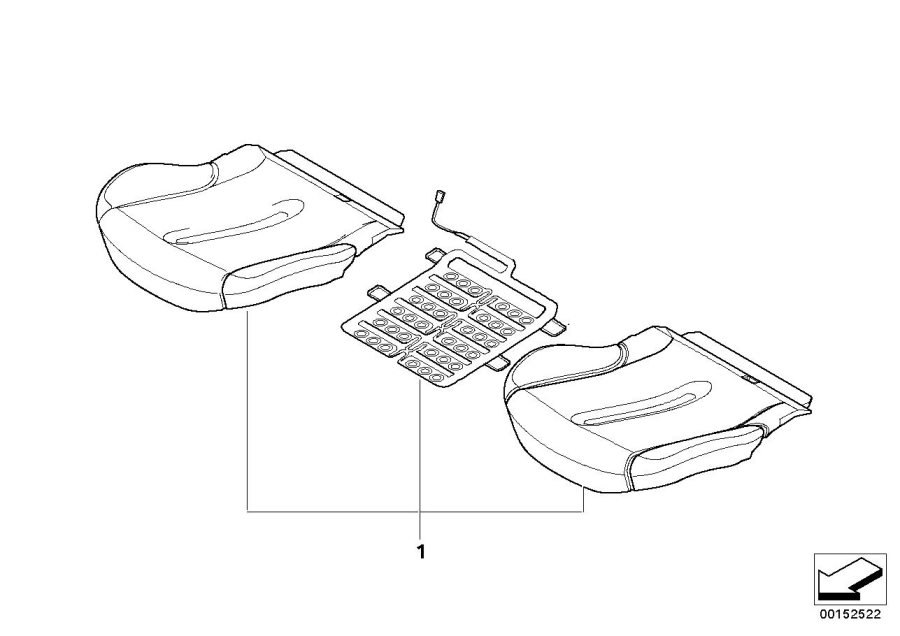 Diagram Seat, front, upholstery and cover for your MINI