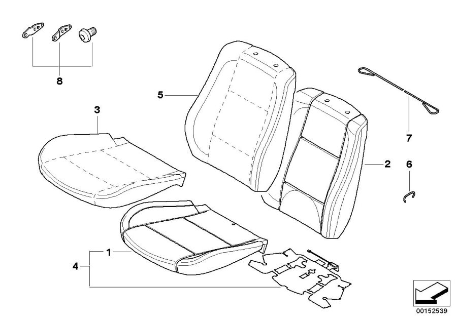 Diagram Seat front, upholstery & cover base seat for your 2023 BMW X3  30eX 