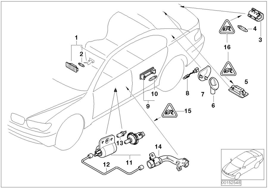 Diagram Various lamps for your BMW