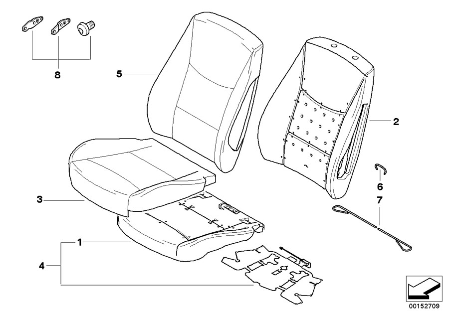 Diagram Seat front, upholstery & cover base seat for your 2023 BMW X3  30eX 