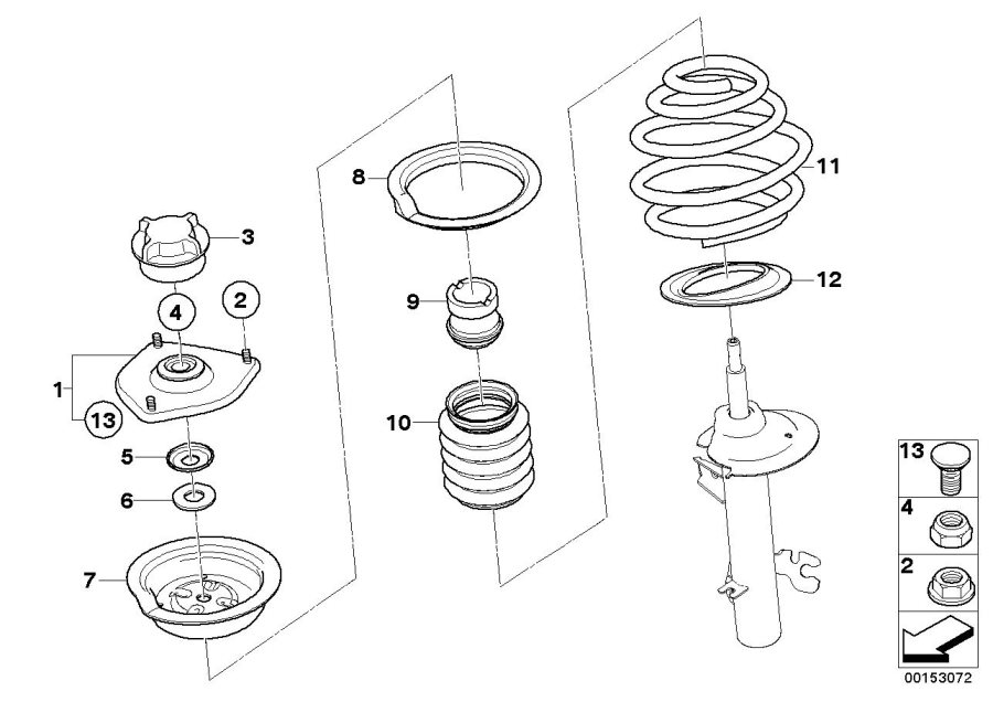 Diagram COIL SPRING/GUIDE SUPPORT/ATTACH.PARTS for your MINI