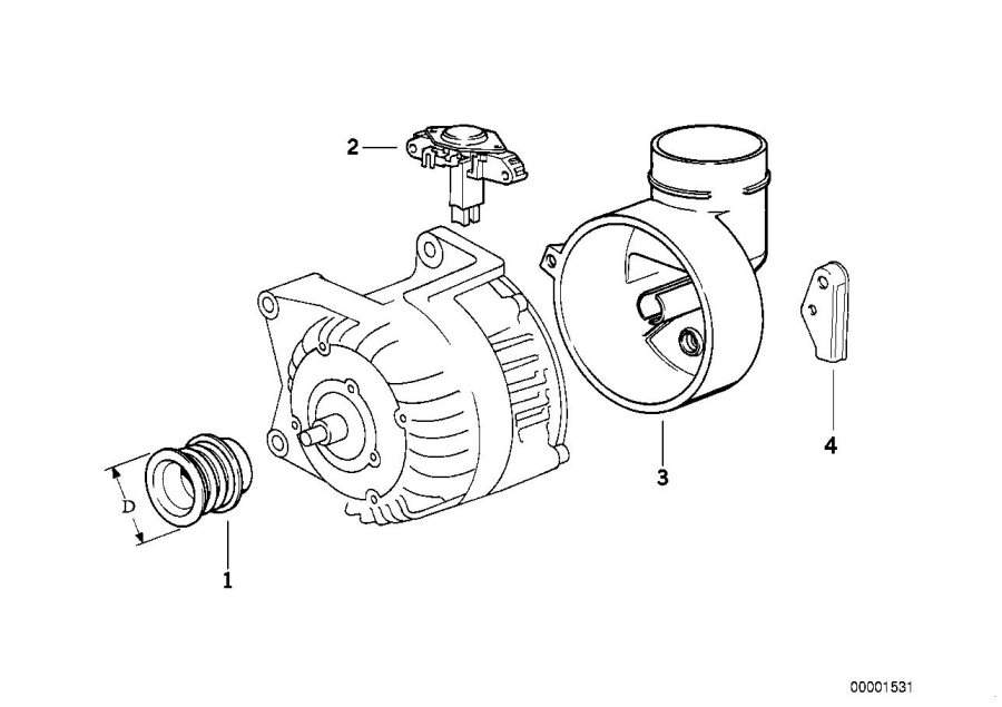 Diagram Alternator parts 140A for your 2002 BMW M3   